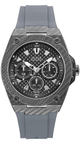 Guess Legacy Grey Dial Grey Silicone Strap Watch For Men - W1048G1 Authentic Buy Shop Now