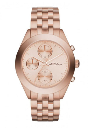 Marc Jacobs Peeker Chronograph Rose Gold Dial Rose Gold Steel Strap Watch for Women - MBM3394 Authentic Buy Shop Now