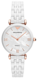 Emporio Armani Ceramica Mother of Pearl Dial White Ceramic Strap Watch For Women - AR1486 Authentic Buy Shop Now
