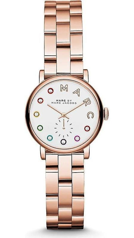 Marc Jacobs Baker Dexter White Dial Rose Gold Steel Strap Watch for Women - MBM3443 Authentic Buy Shop Now