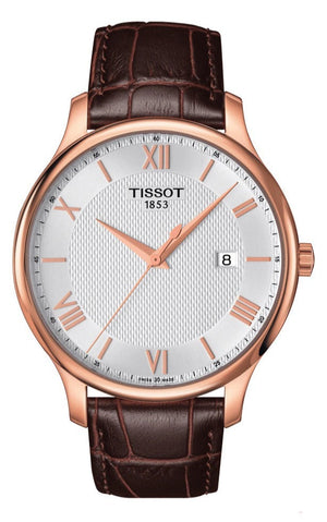 Tissot T Classic Tradition Silver Dial Brown Leather Strap Watch For Men - T063.610.36.038.00 Authentic Buy Shop Now