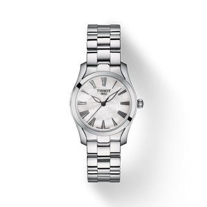Tissot T Wave T Lady Mother of Pearl Dial Silver Steel Strap Watch For Women - T112.210.11.113.00 Authentic Buy Shop Now