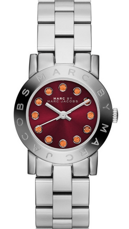Marc Jacobs Amy Red Dial Silver Steel Strap Watch for Women - MBM3335 Authentic Buy Shop Now