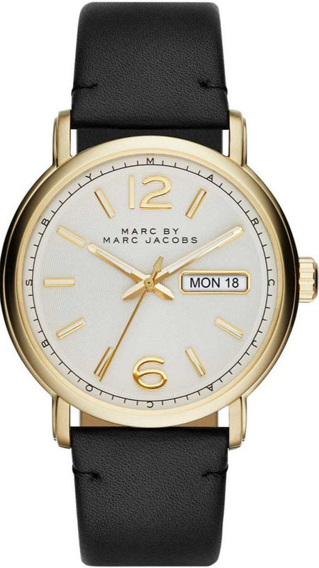 Marc Jacobs Fergus White Dial Black Leather Strap Watch for Men - MBM5081 Authentic Buy Shop Now