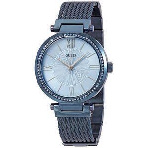 Guess Soho Diamonds Blue Dial Blue Mesh Bracelet Watch For Women - W0638L3 Authentic Buy Shop Now
