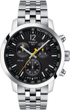 Tissot PRC 200 Chronograph Black Dial Silver Steel Strap Watch For Men - T114.417.11.057.00 Authentic Buy Shop Now
