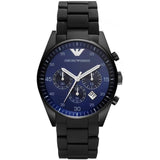 Emporio Armani Sportivo Chronograph Blue Dial Black Strap Watch For Men - AR5921 Authentic Buy Shop Now