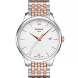 Tissot T Classic Tradition White Dial Two Tone Mesh Bracelet Watch For Men - T063.610.22.037.01 Authentic Buy Shop Now
