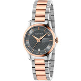 Gucci G Timeless Grey Dial Two Tone Steel Strap Watch For Women - YA126527 Authentic Buy Shop Now