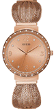 Guess Chiffon Rose Gold Dial Mesh Bracelet Watch For Women - W1083L3 Authentic Buy Shop Now