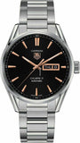 Tag Heuer Carrera Calibre 5 Automatic Black Dial Silver Steel Strap Watch for Men - WAR201C.BA0723 Authentic Buy Shop Now