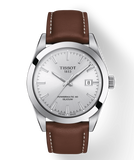 Tissot Gentleman Powermatic 80 Silicium Silver Dial Brown Leather Strap Watch For Men - T127.407.16.031.00 Authentic Buy Shop Now