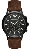 Emporio Armani Chronograph Black Dial Brown Leather Strap Watch For Men - AR11078 Authentic Buy Shop Now