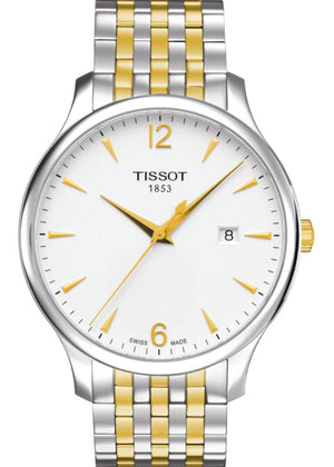 Tissot T Classic Tradition White Dial Two Tone Mesh Bracelet Watch For Men - T063.610.22.037.00 Authentic Buy Shop Now