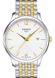 Tissot T Classic Tradition White Dial Two Tone Mesh Bracelet Watch For Men - T063.610.22.037.00 Authentic Buy Shop Now