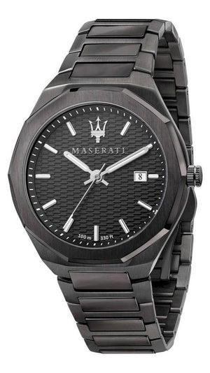 Maserati Stile Quartz Black Dial Black Steel Strap Watch For Men - R8853142001 Authentic Buy Shop Now