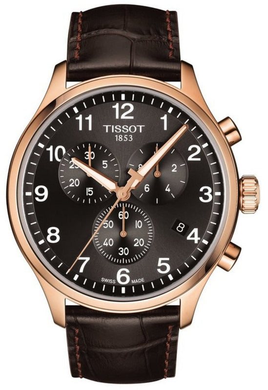 Tissot T Sport Chrono XL Classic Brown Dial Brown Leather Strap Watch For Men - T116.617.36.057.01 Authentic Buy Shop Now