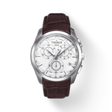 Tissot Couturier Chronograph White Dial Brown Leather Strap Watch For Men - T035.617.16.031.00 Authentic Buy Shop Now