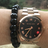 Michael Kors Channing Black Dial Rose Gold Steel Strap Watch For Women - MK5937 Authentic Buy Shop Now