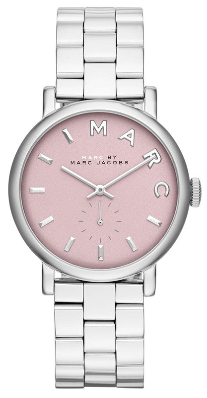 Marc Jacobs Baker Pink Dial Silver Steel Strap Watch for Women - MBM3280 Authentic Buy Shop Now