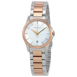 Gucci G Timeless Silver Dial Two Tone Steel Strap Watch For Women - YA126564 Authentic Buy Shop Now