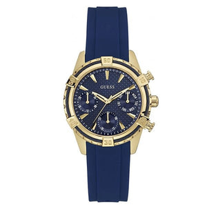 Guess Catalina Blue Gold Tone Blue Silicone Strap Watch For Women - W0562L2 Authentic Buy Shop Now