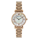 Emporio Armani Gianni T Bar Mother of Pearl Rose Gold Stainless Steel Strap Watch For Women - AR1909 Authentic Buy Shop Now