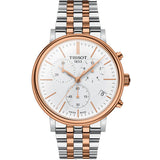 Tissot Carson Premium Chronograph White Dial Two Tone Steel Strap Watch For Men - T122.417.22.011.00 Authentic Buy Shop Now