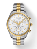 Tissot T Sport PR 100 Chronograph White Dial Two Tone Steel Strap Watch For Men - T101.417.22.031.00 Authentic Buy Shop Now