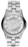 Marc Jacobs Henry Transparent Silver Dial Silver Steel Strap Watch for Women - MBM3205 Authentic Buy Shop Now
