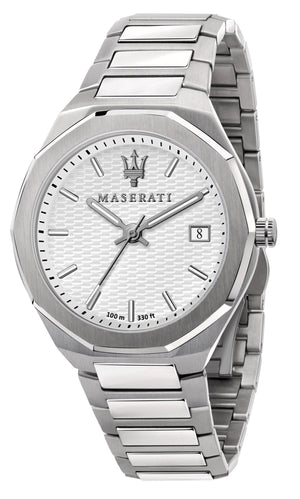 Maserati Stile 3H White Dial Silver Steel Strap Watch For Men - R8853142005 Authentic Buy Shop Now