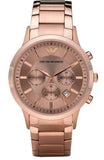 Emporio Armani Classic Rose Gold Chronograph Steel Strap Watch For Men - AR2452 Authentic Buy Shop Now