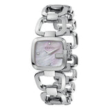 Gucci G Gucci Diamonds Mother of Pearl Dial Silver Steel Strap Watch For Women - YA125502 Authentic Buy Shop Now