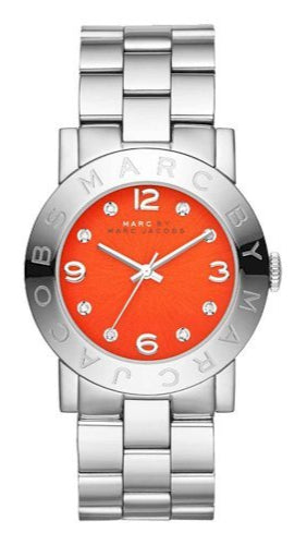 Marc Jacobs Amy Red Dial Silver Steel Strap Watch for Women - MBM3302 Authentic Buy Shop Now