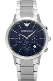 Emporio Armani Renato Chronograph Blue Dial Silver Steel Strap Watch For Men - AR2486 Authentic Buy Shop Now