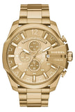 Diesel Mega Chief Chronograph Gold Dial Gold Steel Strap Watch For Men - DZ4360 Authentic Buy Shop Now
