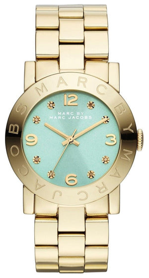 Marc Jacobs Amy Blue Dial Gold Steel Strap Watch for Women - MBM3301 Authentic Buy Shop Now