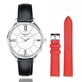 Tissot Bella Ora Round White Dial Black Leather Strap Watch For Women - T103.210.16.018.00 Authentic Buy Shop Now