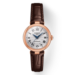 Tissot Bellissima Automatic Silver Dial Brown Leather Strap Watch For Women - T126.207.36.013.00 Authentic Buy Shop Now