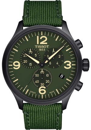 Tissot Chrono XL Green Dial Green NATO Strap Watch For Men - T116.617.37.097.00 Authentic Buy Shop Now