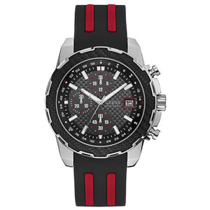Guess Octane Chronograph Black Dial Two Tone Silicone Strap Watch For Men - W1047G1 Authentic Buy Shop Now