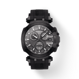 Tissot T Race Chronograph Anthracite Black Dial Black Silicone Strap Watch For Men - T115.417.37.061.03 Authentic Buy Shop Now