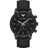 Emporio Armani Luigi Chronohraph Black Dial Black Leather Strap Watch For Men - AR1970 Authentic Buy Shop Now