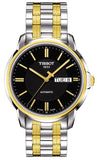 Tissot Automatics III Day Date Black Dial Two Tone Steel Strap Watch For Men - T065.430.22.051.00 Authentic Buy Shop Now