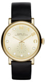 Marc Jacobs Baker Gold Dial Black Leather Strap Watch for Women - MBM1399 Authentic Buy Shop Now