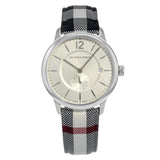 Burberry The Classic Horseferry Silver Dial Black Leather Strap Watch for Men - BU10002 Authentic Buy Shop Now