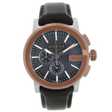 Gucci G Chrono Black Dial Brown Leather Strap Watch For Men - YA101202 Authentic Buy Shop Now