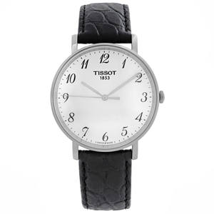 Tissot Everytime Desire Medium White Dial Black Leather Strap Watch For Men - T109.410.16.032.00 Authentic Buy Shop Now