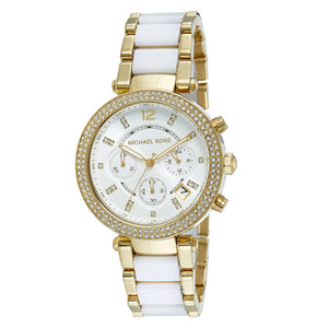 Michael Kors Parker White Dial Two Tone Steel Strap Watch for Women - MK6119 Authentic Buy Shop Now