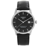 Tissot T Classic Luxury Powermatic 80 Black Dial Black Leather Strap Watch For Men - T086.408.16.051.00 Authentic Buy Shop Now